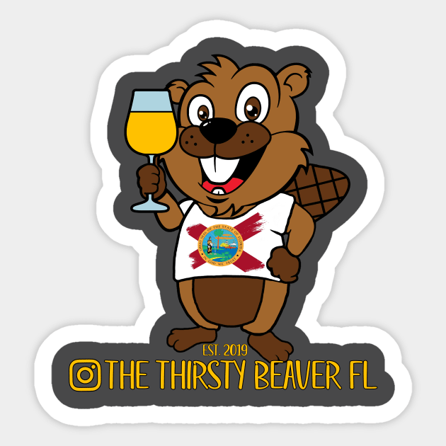 Beaver with Florida Flag Shirt Sticker by TheThirstyBeaverFL